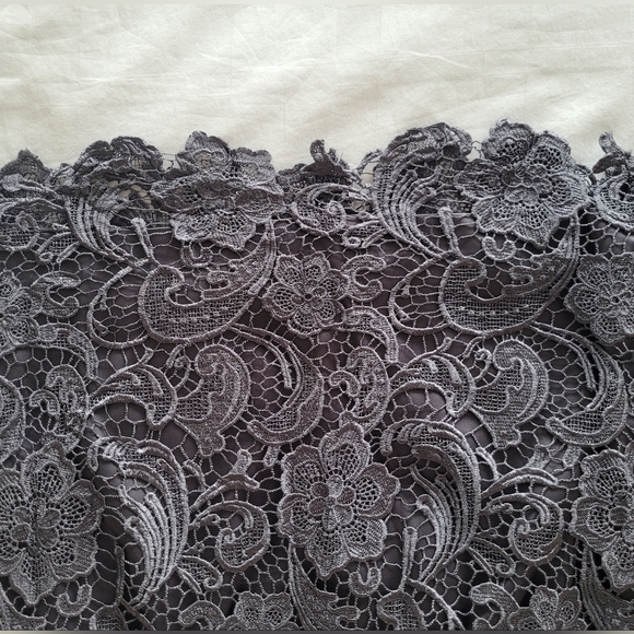 Adrianna Papell size 6 deep grey short lace evening dress - Picture 3 of 9